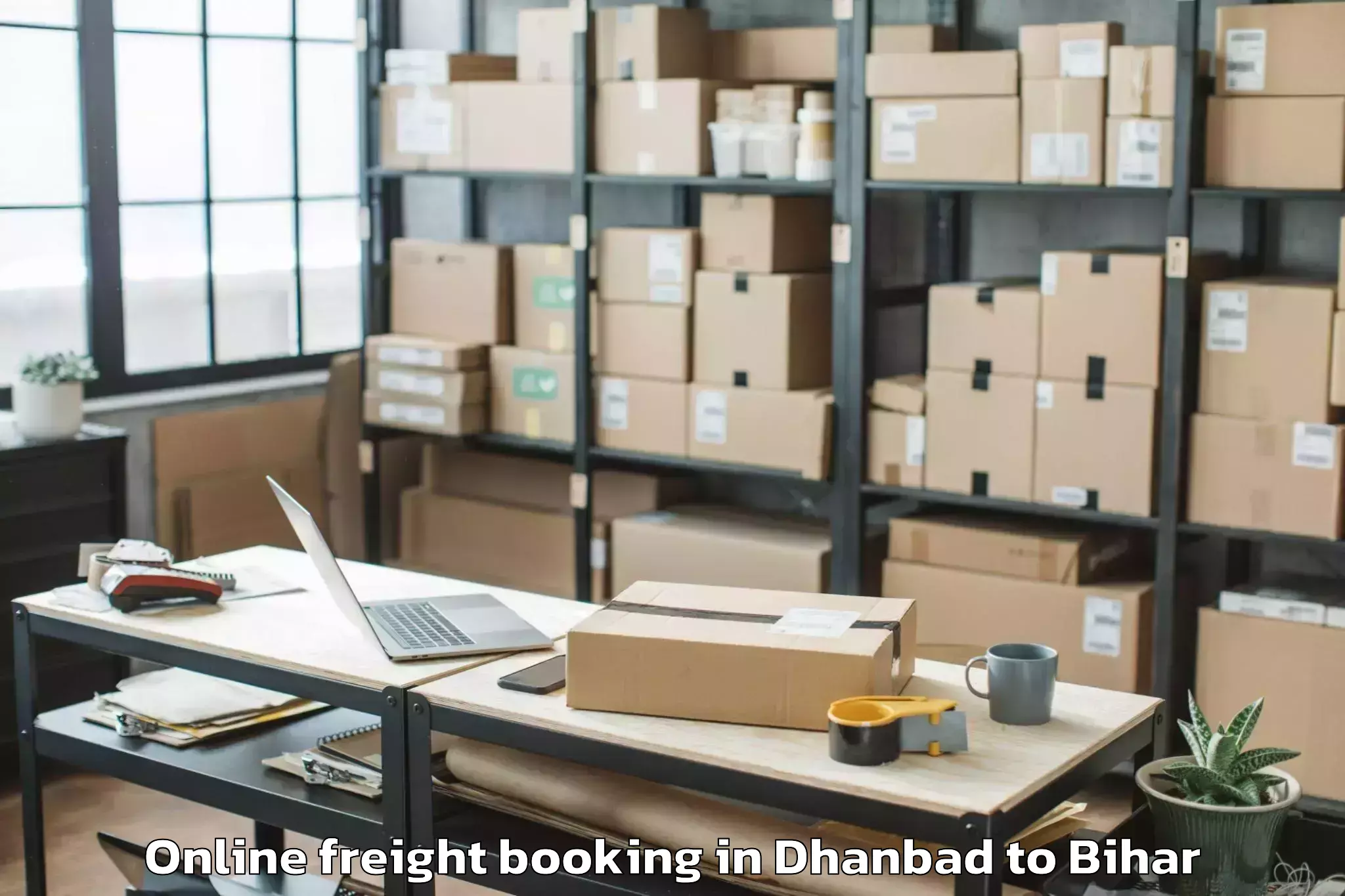 Easy Dhanbad to Wazirganj Online Freight Booking Booking